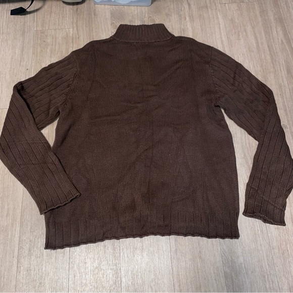 :::VINTAGE:::Men's polo jeans company 1/4 zip Brown Sweater size XXL - Picture 10 of 10